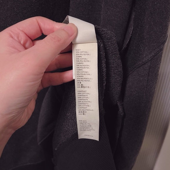 NWOT Free People Camden Dark Grey Sweatshirt Crewneck Oversized Size M - Picture 8 of 12